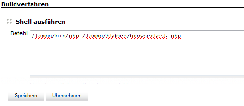 screenshot zum starten des php skript
