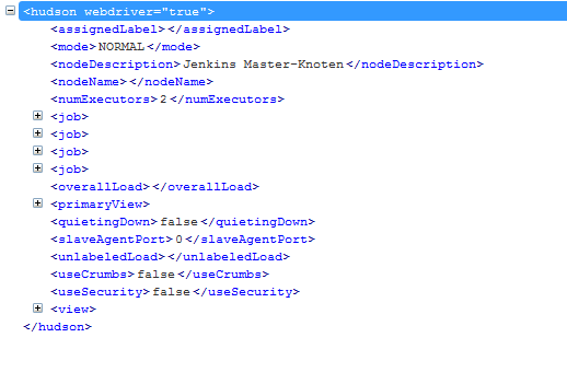 screenshot firebug jenkins xml