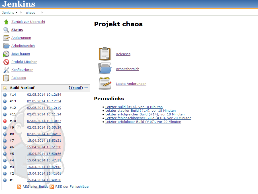 screenshot jenkins job